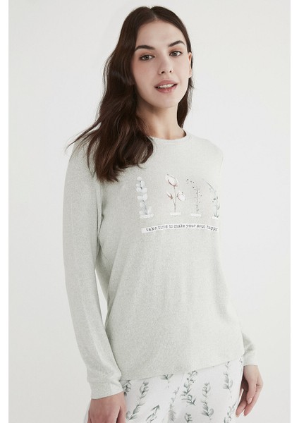 Mint Yeşili Mint Happy Sweatshirt