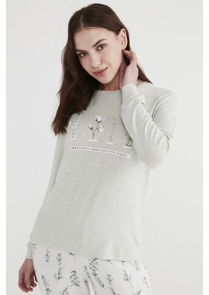 Mint Yeşili Mint Happy Sweatshirt
