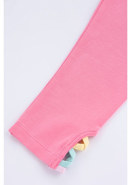Pembe Teen Pipping Detailed Tayt