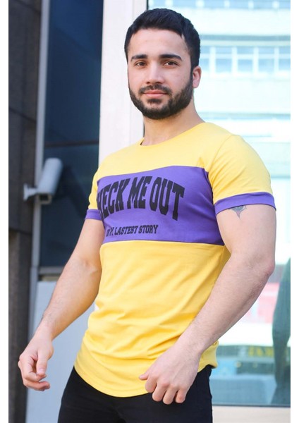 Baskı Detaylı Sarı T-Shirt 3013