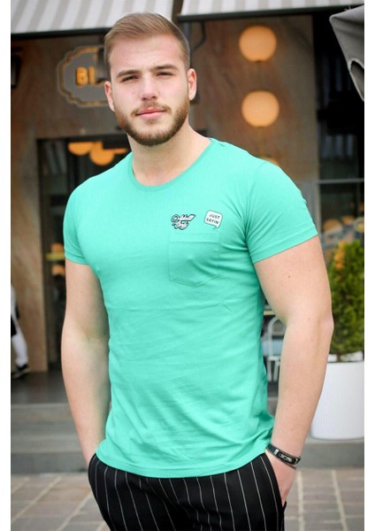 Arma Detaylı Yeşil T-Shirt 3037