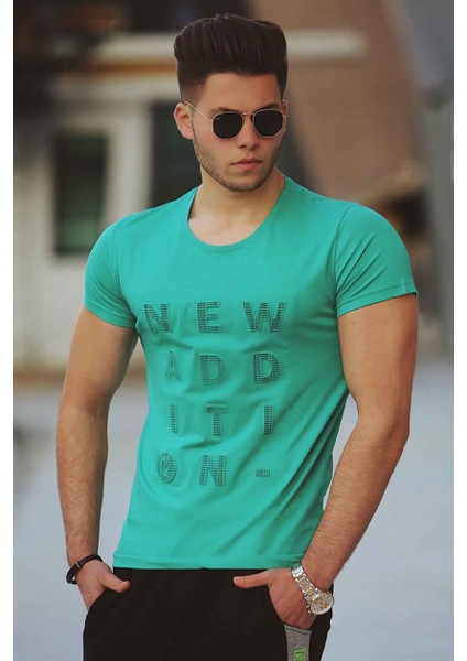 Nakış Detaylı Yeşil T-Shirt 2895