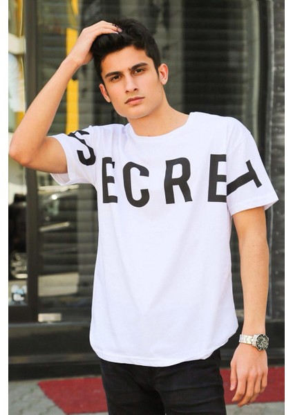 Baskılı Beyaz T-Shirt 3034