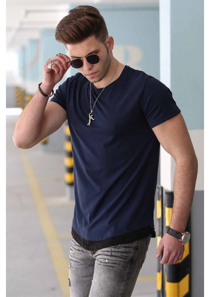 Basic Lacivert Erkek T-Shirt 4465