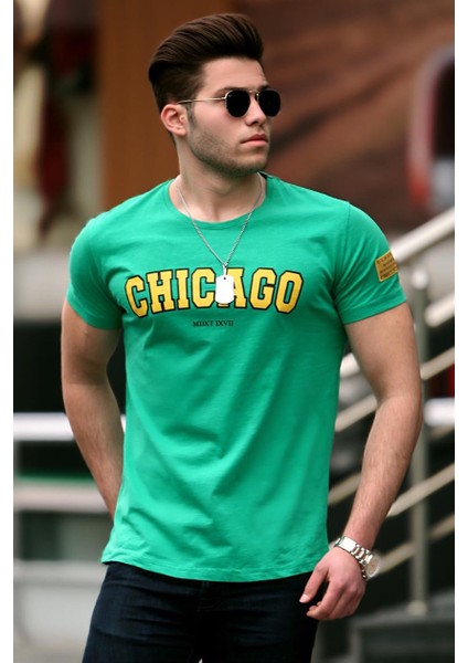 Baskılı Yeşil Erkek T-Shirt 4485