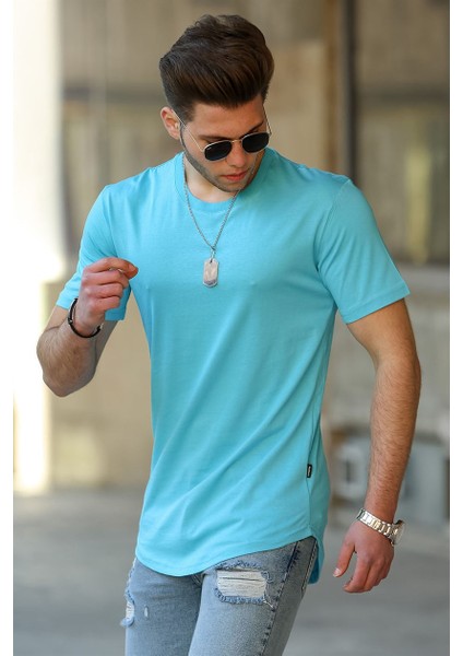 Basic Mavi Erkek T-Shirt 4500