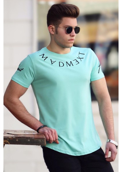 Yeşil Nakışlı Erkek T-Shirt 4512