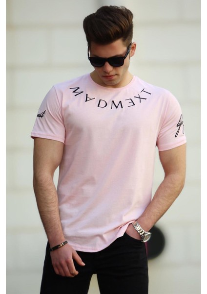 Pudra Nakışlı Erkek T-Shirt 4512