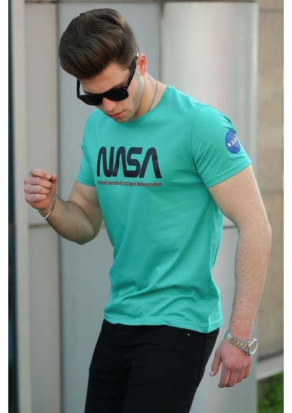 Baskılı Yeşil Erkek T-Shirt 4525