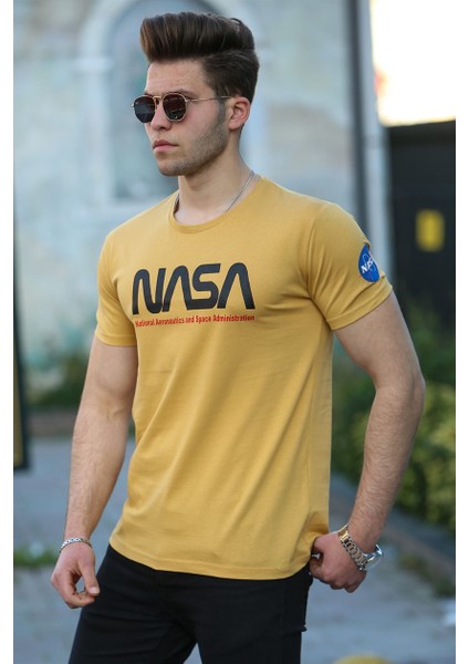 Baskılı Sarı Erkek T-Shirt 4525