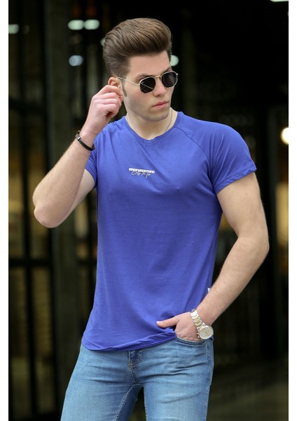 Basic Mor Erkek T-Shirt 4516