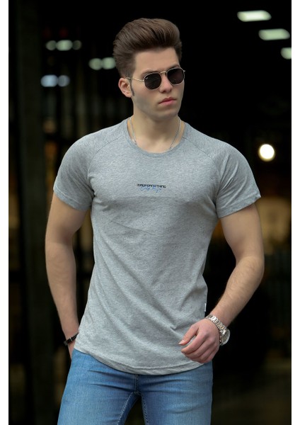 Basic Gri Erkek T-Shirt 4516