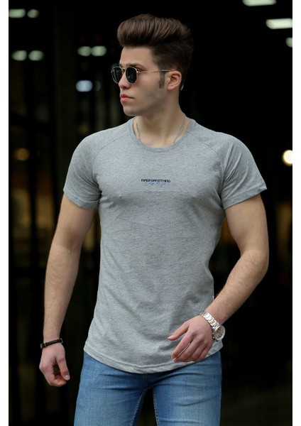 Basic Gri Erkek T-Shirt 4516