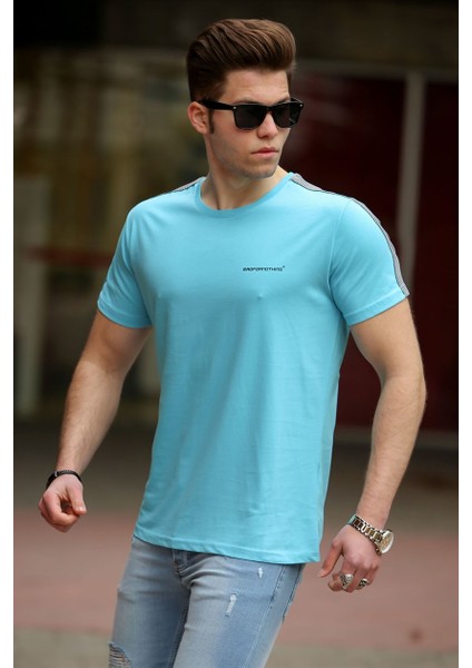 Basic Turkuaz Erkek T-Shirt 4513