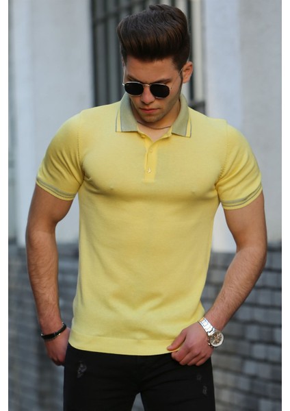 Madmext Erkek Sarı Polo T-Shirt 4536
