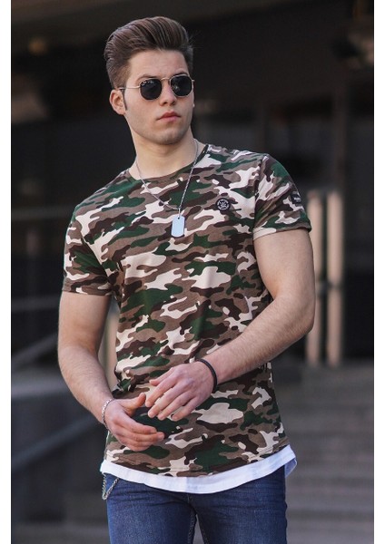 Madmext Kamuflaj-3 Desen Erkek T-Shirt 4480