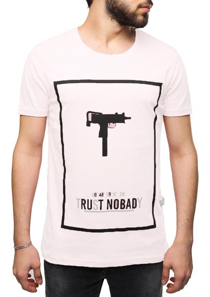 Madmext Uzi Baskılı Beyaz T-Shirt 2533