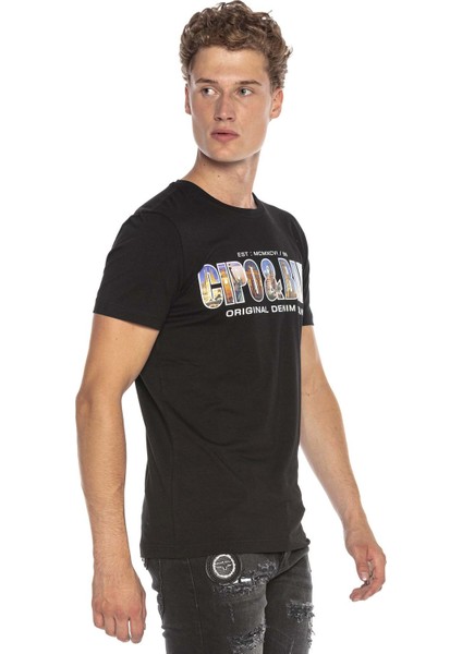 CT600 Baskılı Bisiklet Yaka Slim Fit Tişört fiyatları