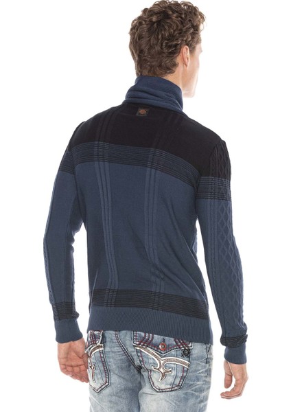 CP226 Detaylı Şal Yaka Desenli Slim Fit Erkek Kazak fırsatları
