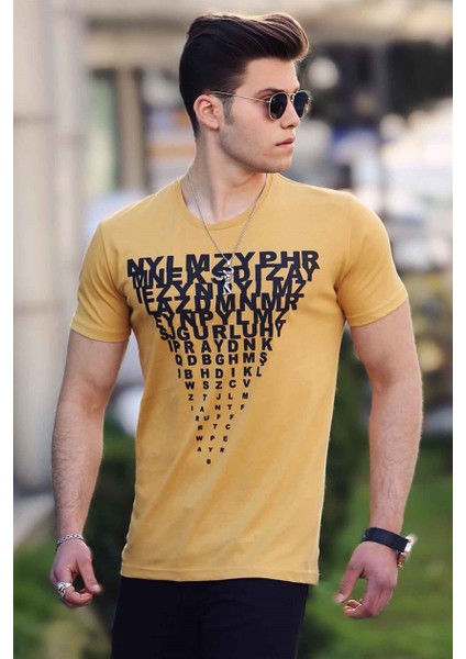 Baskılı Sarı Erkek T-Shirt 4471