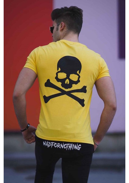 Sarı Baskılı Erkek T-Shirt 4597