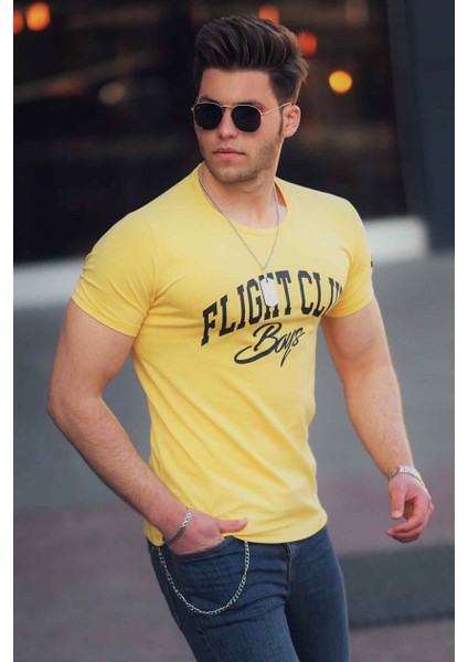 Baskılı Sarı Erkek T-Shirt 4591