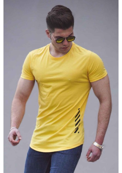 Baskılı Sarı Erkek T-Shirt 3023