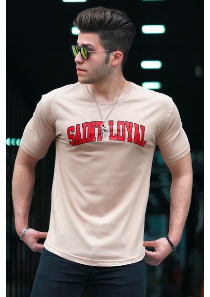 Baskılı Camel Erkek T-Shirt 4630