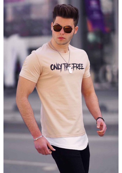 Camel Baskılı Erkek T-Shirt 4597