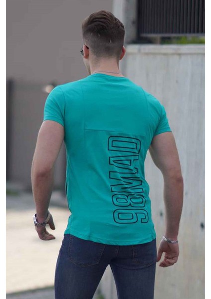 Baskılı Petrol Yeşili Erkek T-Shirt 3023