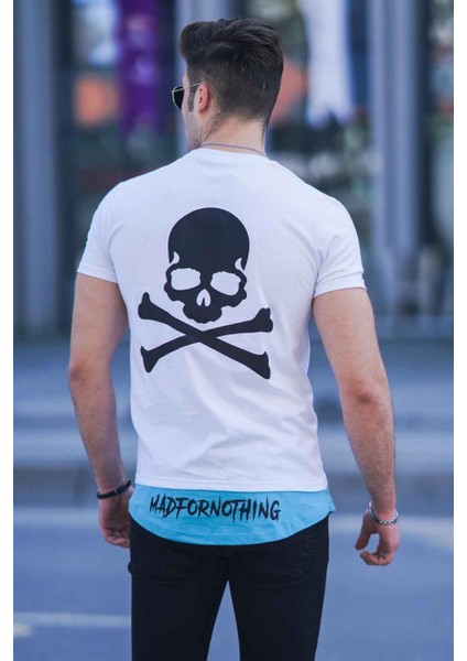 Beyaz Baskılı Erkek T-Shirt 4597 fiyatları
