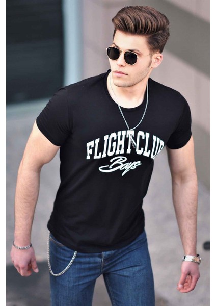 Baskılı Siyah Erkek T-Shirt 4591