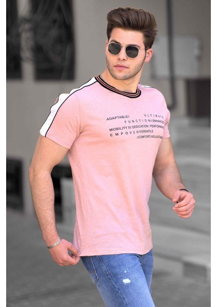 Baskılı Pudra Erkek T-Shirt 4530