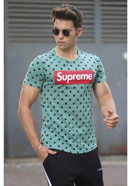 Yeşil Benekli Erkek T-Shirt 2640
