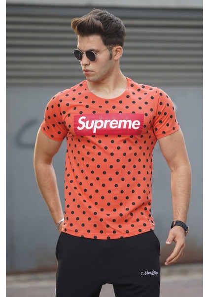 Turuncu Benekli Erkek T-Shirt 2640