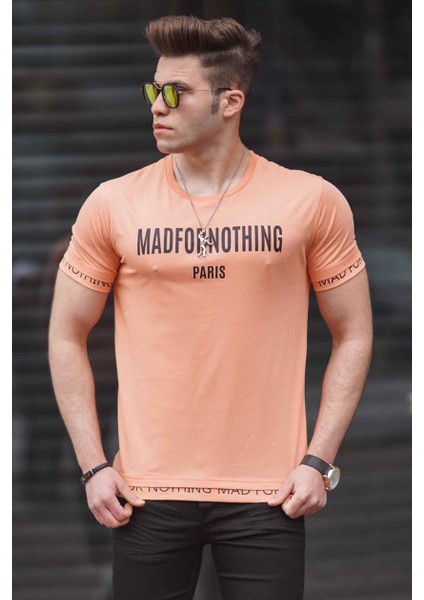 Baskılı Turuncu Erkek T-Shirt 4588