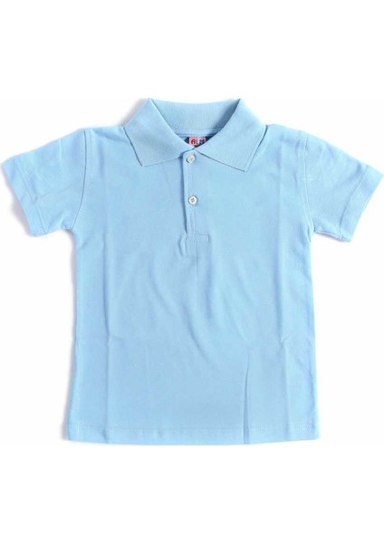 Mavi Kısa Kol 6-16 Yaş Çocuk Okul Lakos /T-shirt - 80238-Mavi