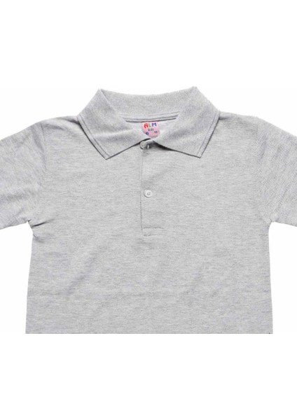 Gri Kısa Kol 6-16 Yaş Çocuk Okul Lakos /T-shirt - 80238-Gri modelleri