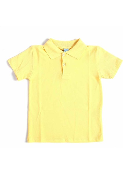 Sarı Kısa Kol 6-16 Yaş Çocuk Okul Lakos /T-shirt - 80238-Sarı