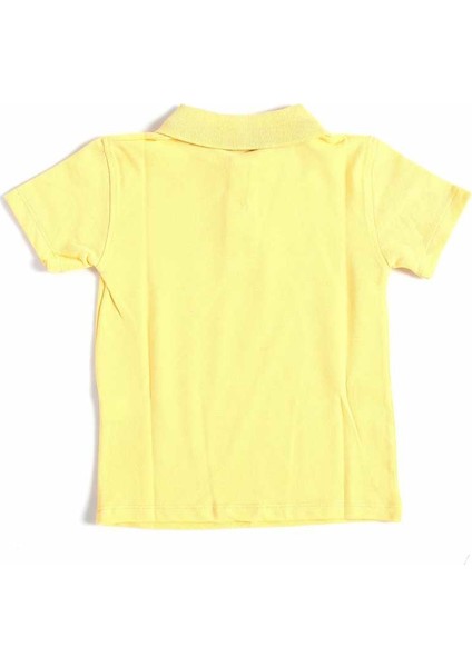 Sarı Kısa Kol 6-16 Yaş Çocuk Okul Lakos /T-shirt - 80238-Sarı