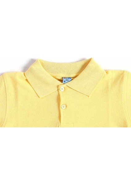 Sarı Kısa Kol 6-16 Yaş Çocuk Okul Lakos /T-shirt - 80238-Sarı