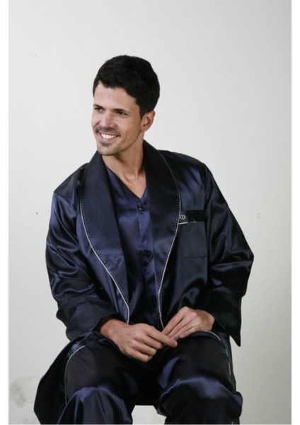 Saten Pijama Takım ve Robdöşambr 3lü Damat Çeyiz Set ANC333