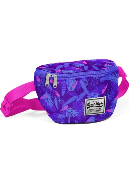 Mor Floral Desenli Bel Çanta