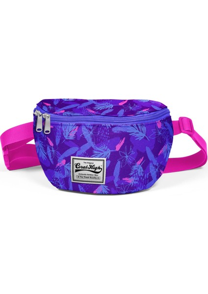 Mor Floral Desenli Bel Çanta modelleri