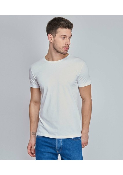 Çetinkaya Mentality B Yaka Basic Beyaz Tshirt fiyatları