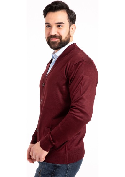 Erkek Ince Yün Triko Örgü Baba Hırka
