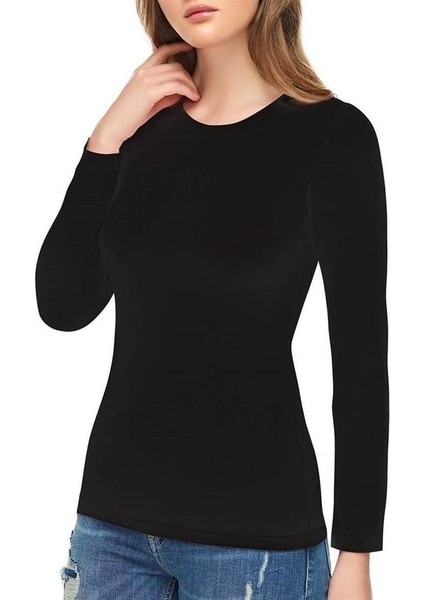6'lı Tutku Elit 2203 Sıfır Yaka Uzun Kol Kadın Body