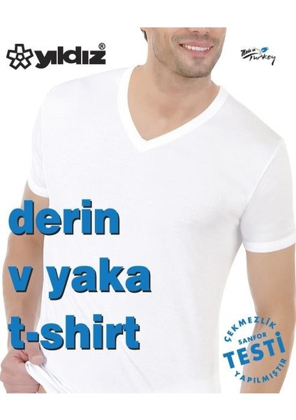 3'lü Yıldız 355-356 Erkek Derin V Yaka Kısa Kollu T-Shirt fiyatları