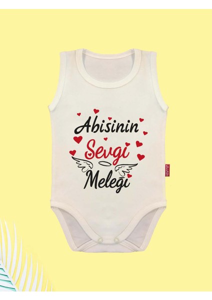 Unisex Abisinin Sevgi Meleği Yazılı %100 Pamuk Çıtçıtlı Zıbın