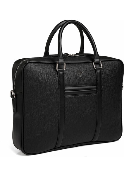 BYZ-215 F-Siyah laptop ve Evrak Çantası 36x27x7 cm Suni Deri